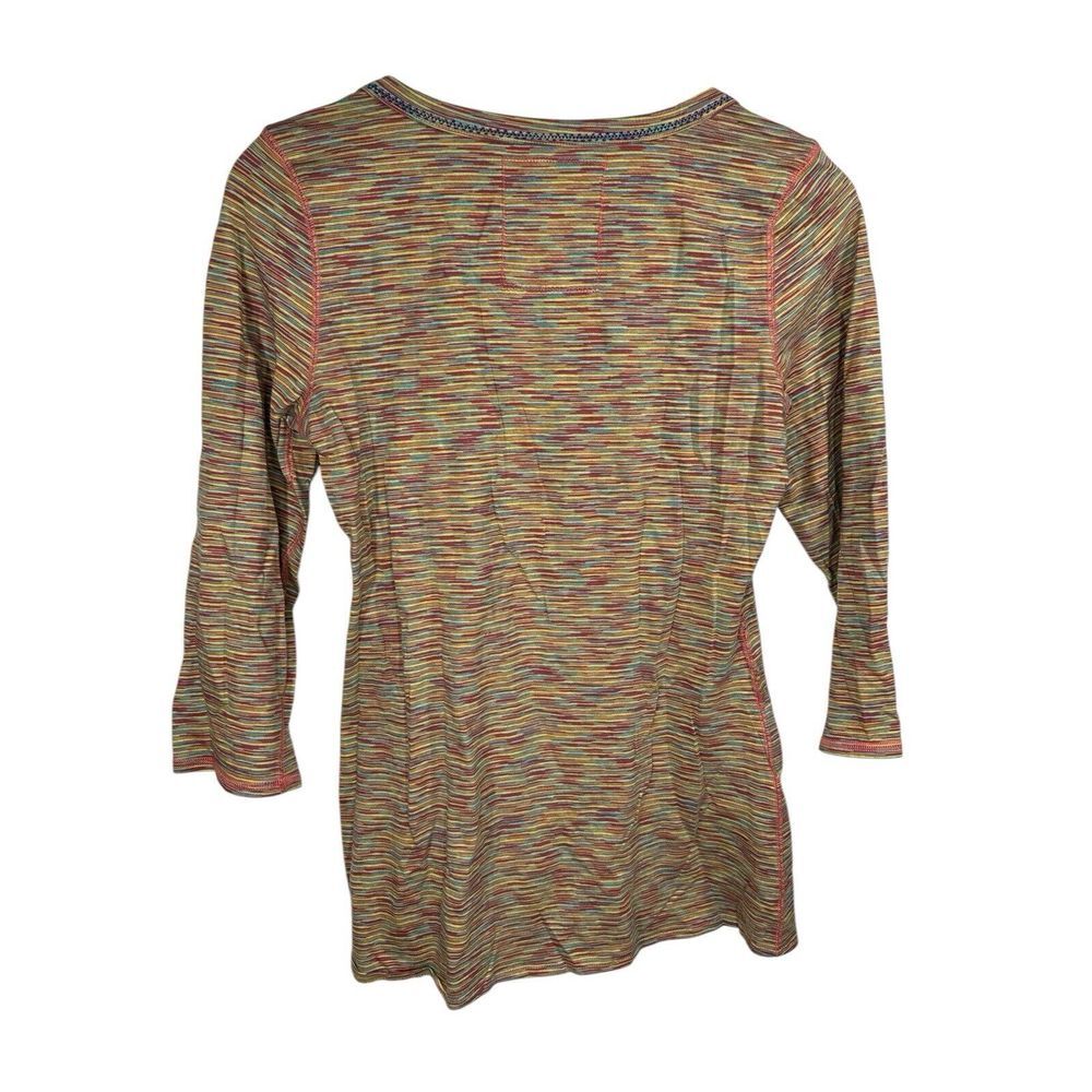 Anthropologie C Keer Rainbow 3/4 Sleeve Top Size M for Women Bright Colors - Picture 2 of 8